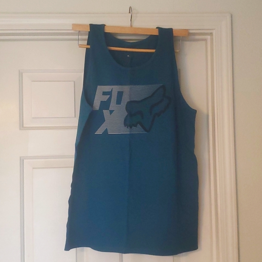 XL "Fox" Men's Blue Tank Top.